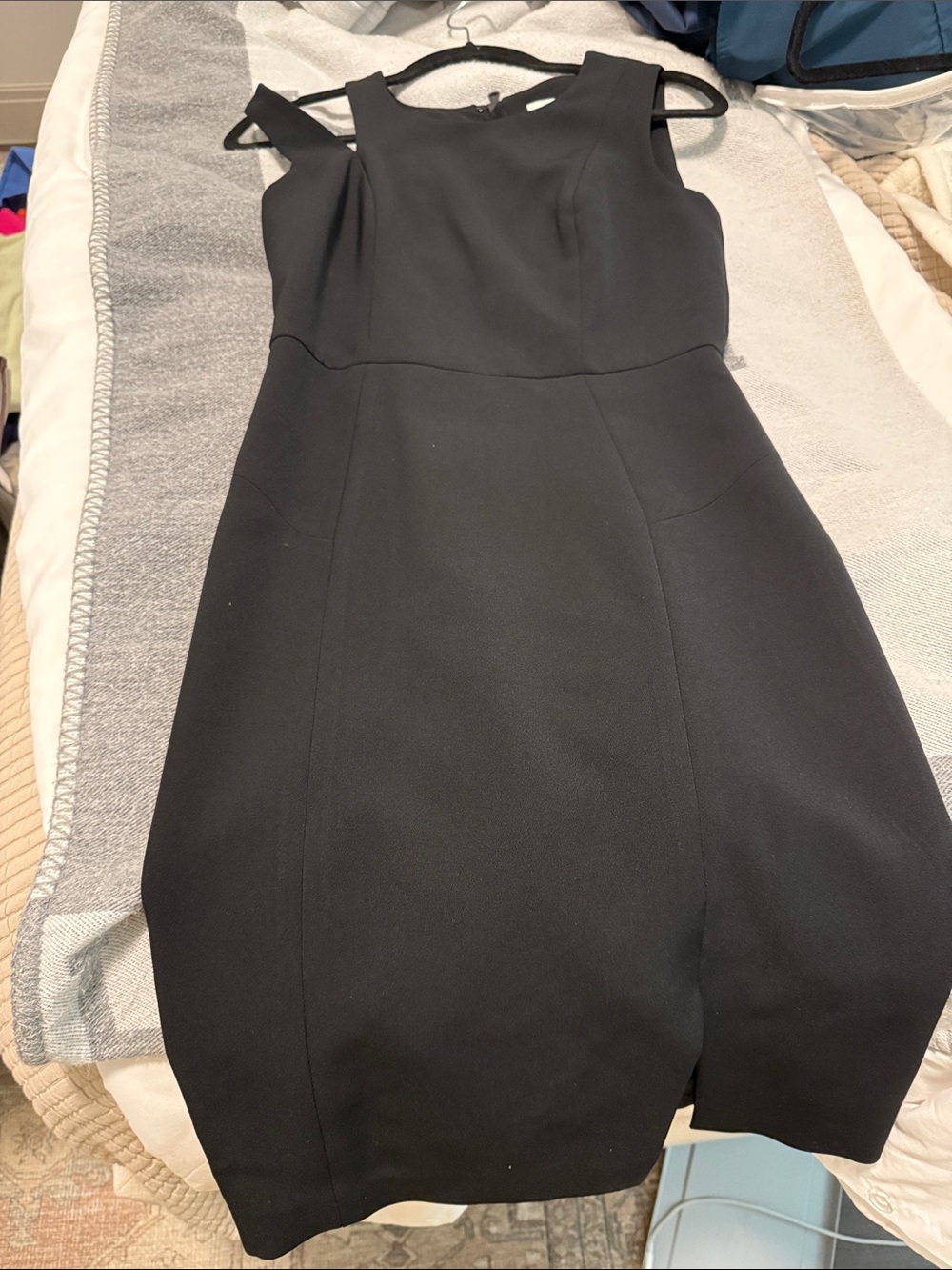 Milly Black Sleeveless Midi Sheath Dress